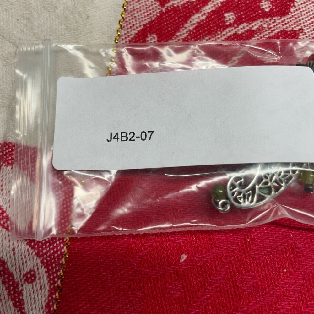 Womens Silver Tone Multicolor Stone Dangle Earring - image 8